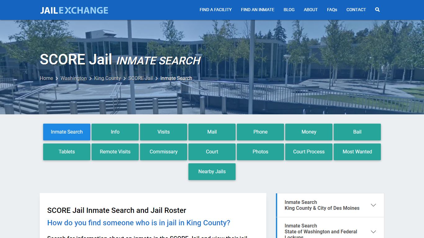 Inmate Search: Roster & Mugshots - SCORE Jail, WA - Jail Exchange