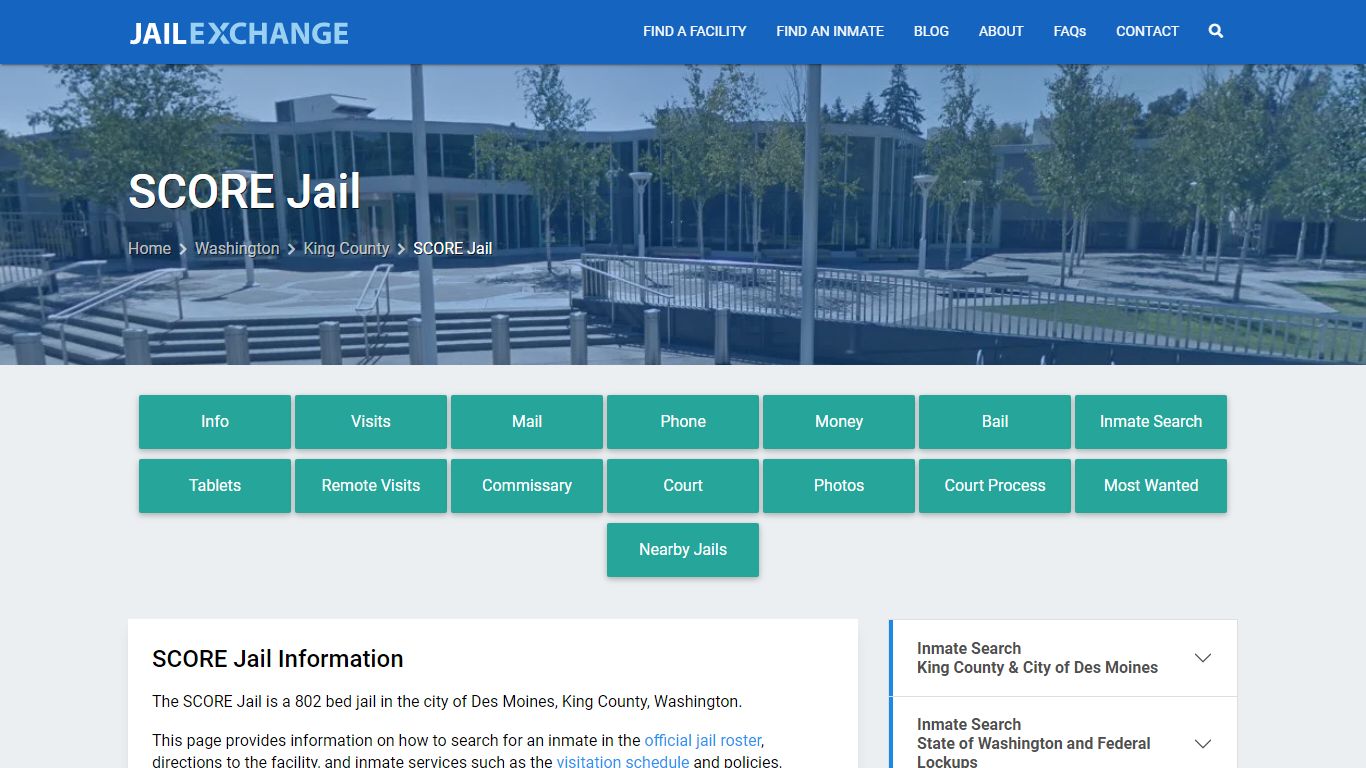 SCORE Jail, WA Inmate Search, Information - Jail Exchange